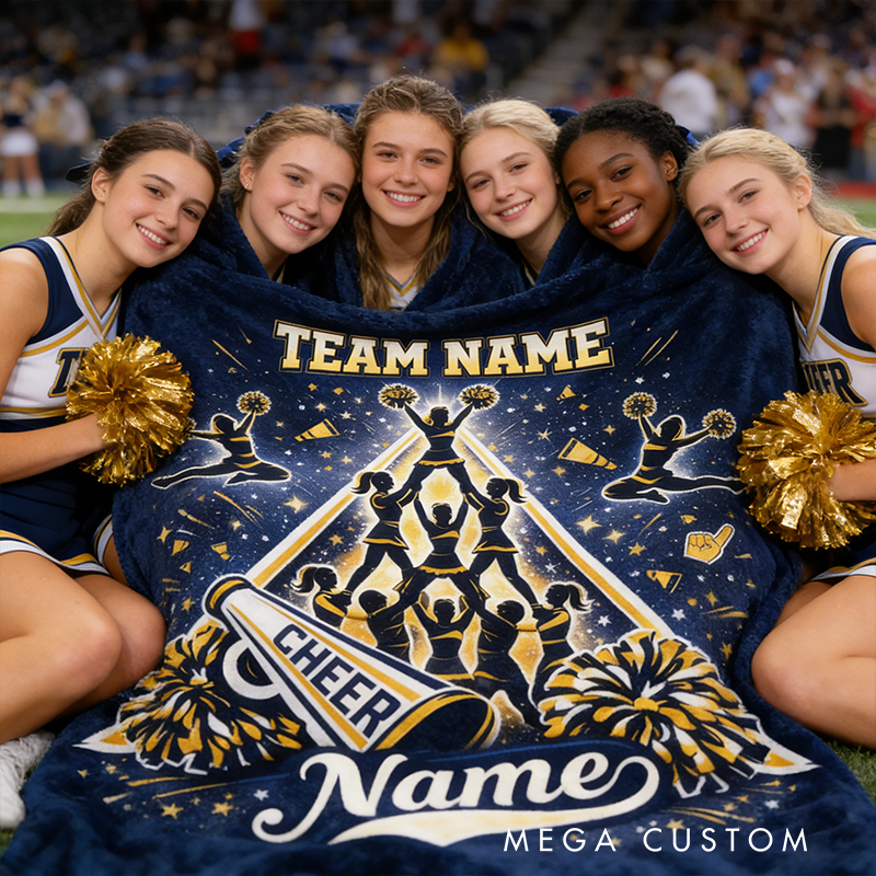 Personalized Cheerleading Team Blanket with Custom Name for Ultimate Spirit