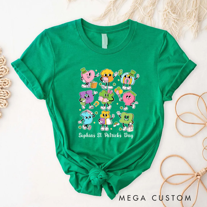 Personalized Reading Lucky Charms Classic T-Shirts Retro Bookish Shirt with Name for Book Lover Bookworm Girlfriend Wife Women Gift