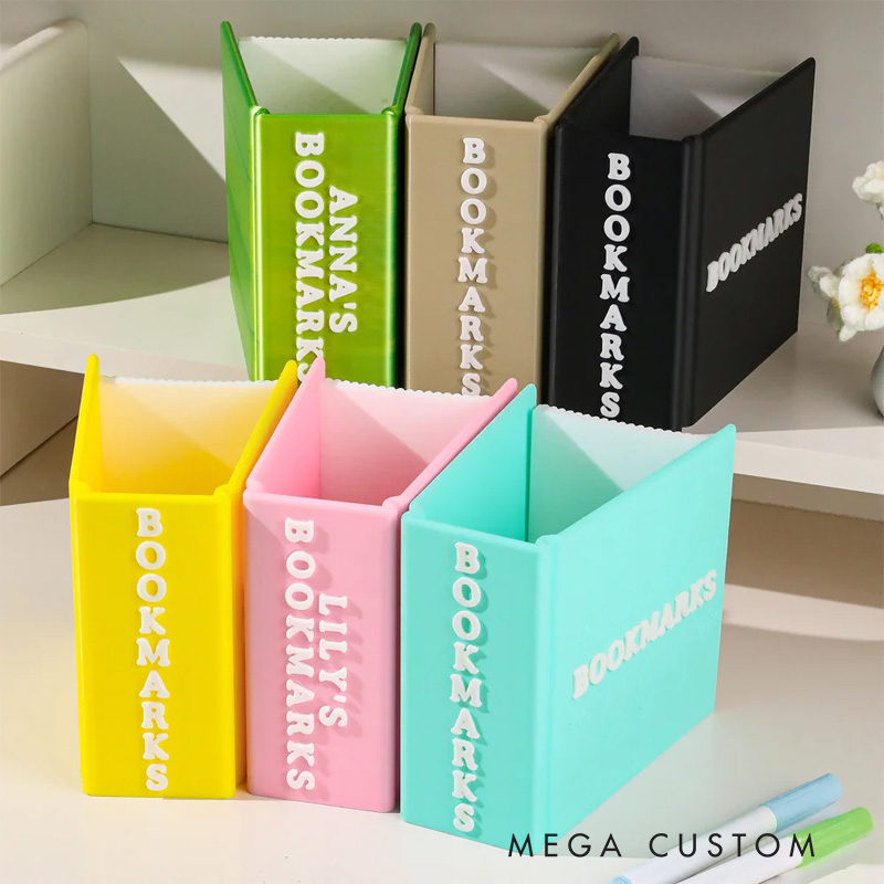 Personalized 3D Printed Book Shaped Pencil Bookmark Holder Bookshelf Decoration Birthday Gift for Bookworms Book Lovers