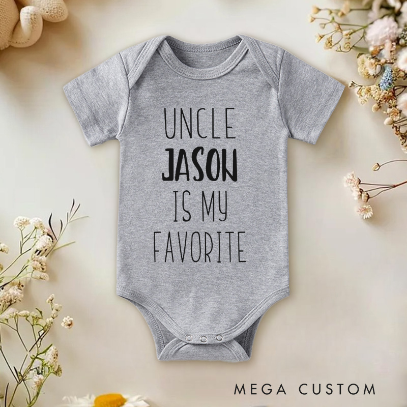 Personalized Uncle Is My Favorite Celebrating the Special Bond with Your Uncle Baby Onesie