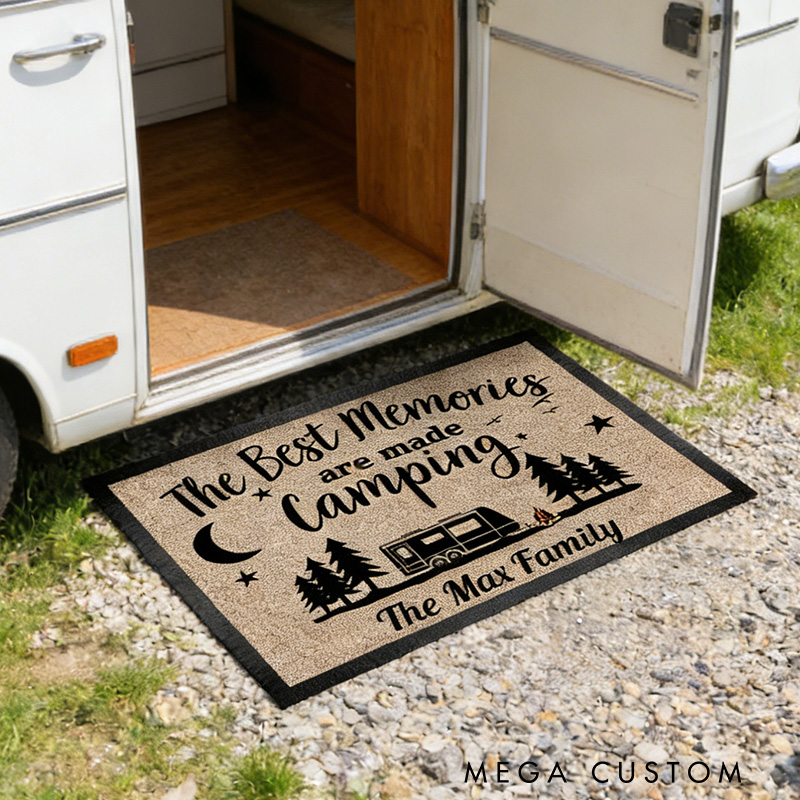 Personalized Campsite Doormat Rv Camping Mat Camping Memories Doormat Gifts for Campers Lover