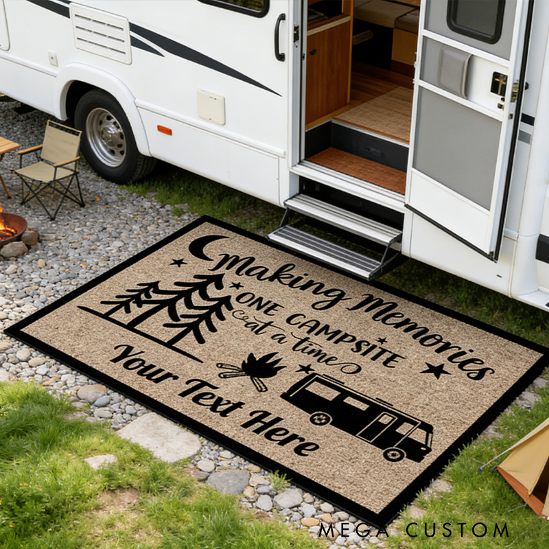Personalized Campsite Doormat Rv Camping Mat Custom Camping Memories Doormat Gifts for Outdoor Adventure Lover