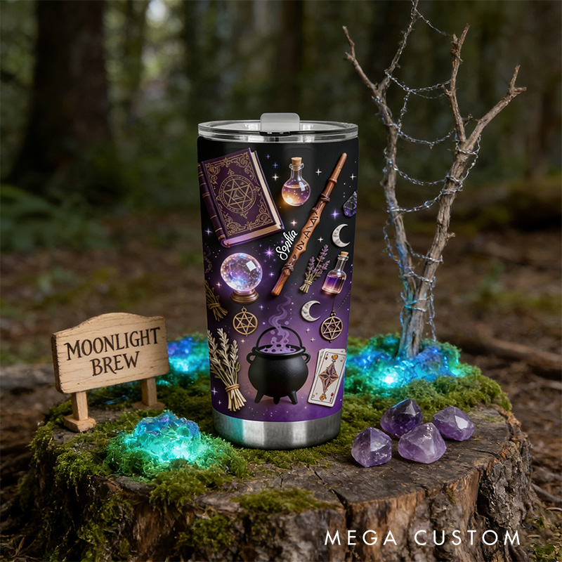 Personalized 2D Flat Mystical Potion 20oz Tumbler Custom Magic Witch Themed Tumbler for Magic Lovers