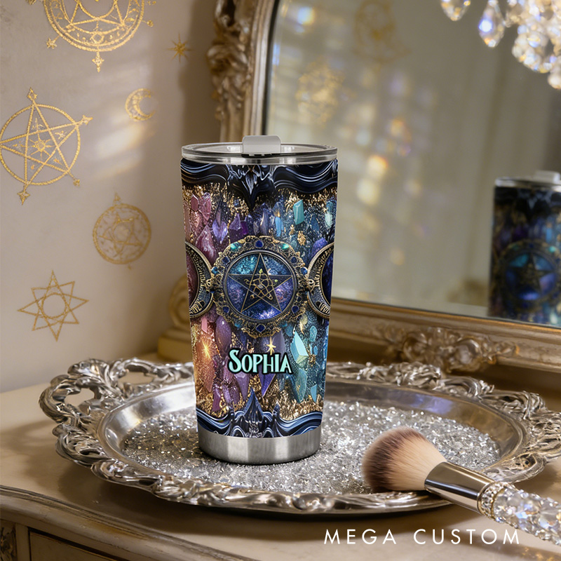 Personalized 2D Flat Cosmic Dreamcatcher 20oz Tumbler Custom Magic Witch Themed Tumbler for Magic Lovers