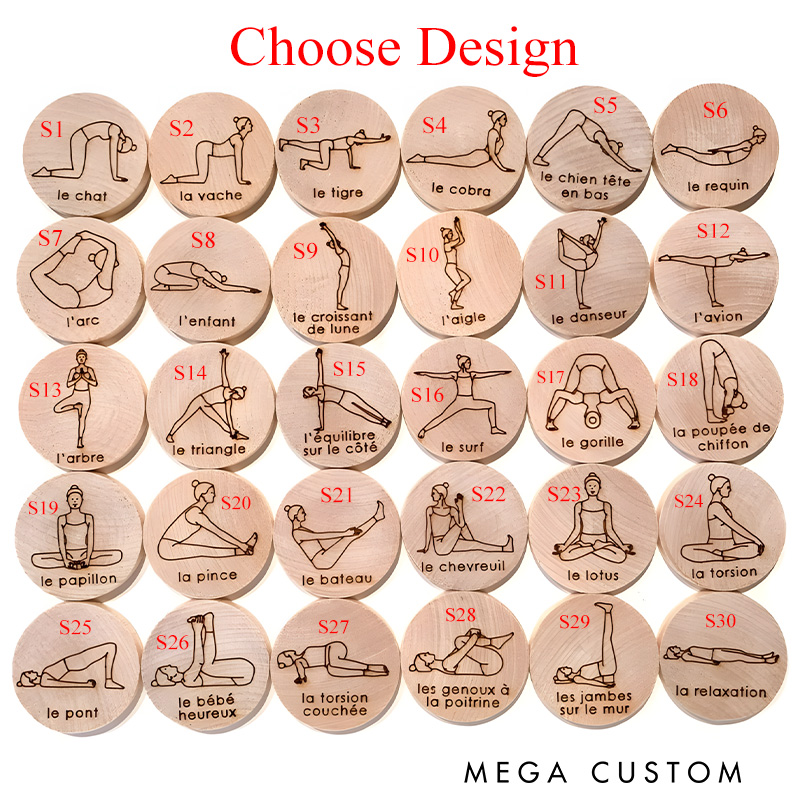 Personalized Yoga Game Yoga Dice Wood Game Children's Yoga Poses Yoga Meditation for Children Gift for Her Women