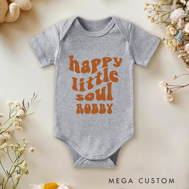 Personalized Happy Little Soul Baby Onesie Boho Baby Onesie Baby Shower Gift