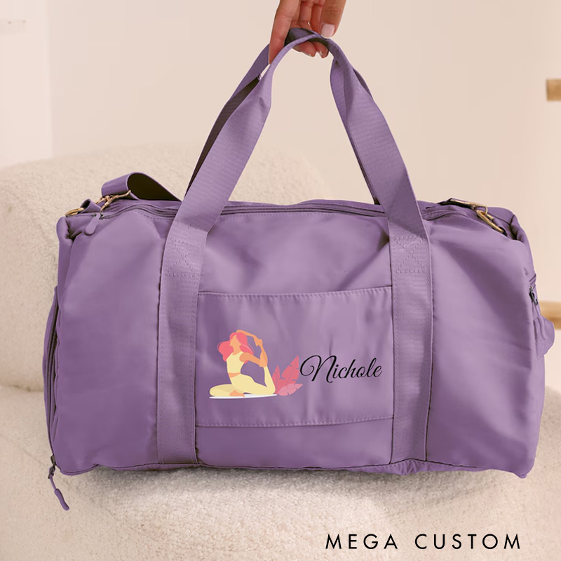 Personalized Yoga Duffle Bag Custom Meditation Bag Gym Bag Gift for Athlete Mothers Gift for Yoga Lovers