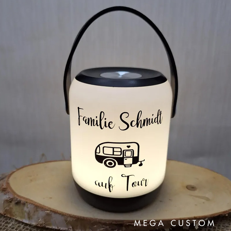 Personalized Table Lamp for Motorhome Caravan Custom LED Camping Lamp Gifts for Outdoor Adventure Enthusiasts