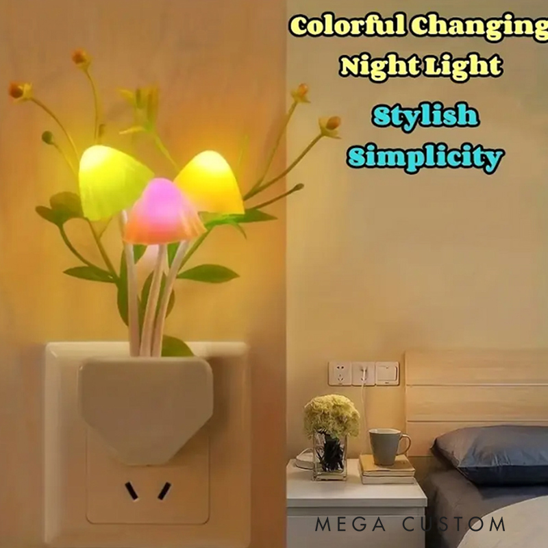 Personalized Photo Night Light Custom Changing Lotus Leaf Mushroom Night Light Gift for Mom Family