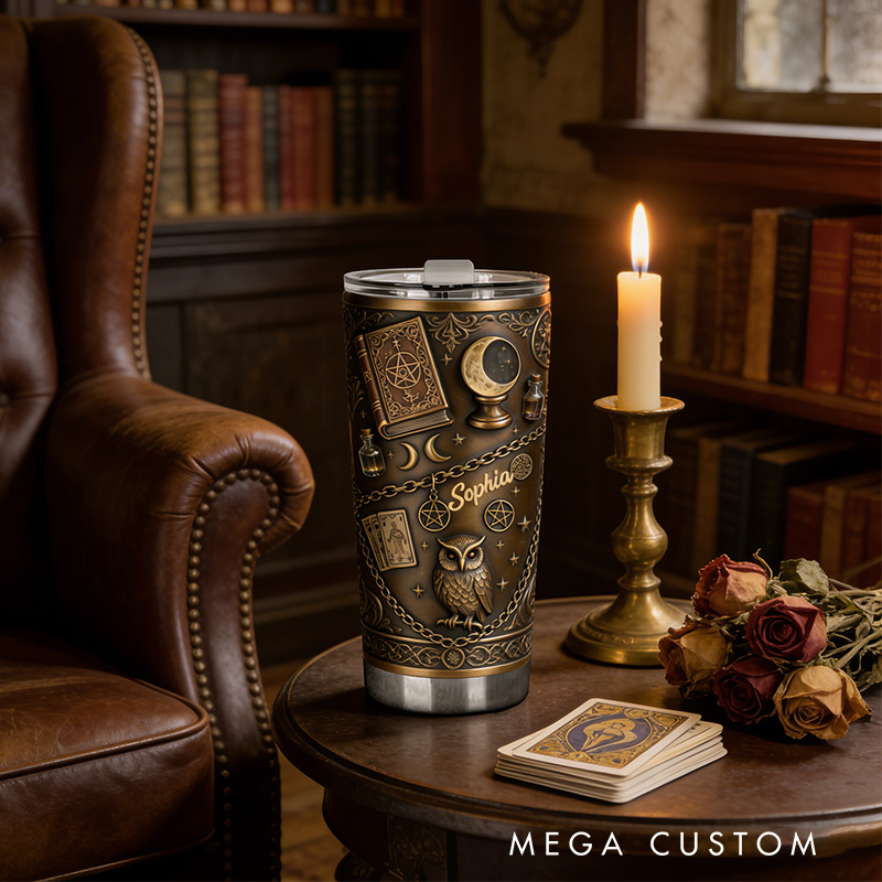 Personalized 2D Flat Arcane Relics 20oz Tumbler Custom Magic Witch Themed Tumbler for Magic Lovers