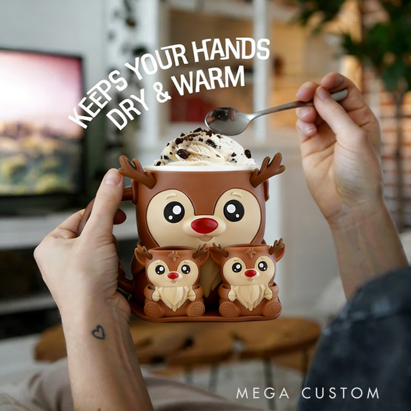 Personalized Ice Cream Cozy Pint Holder 3D Printed with Spoon Slots & Snack Drawer for Mom Kids Ice Cream Lover