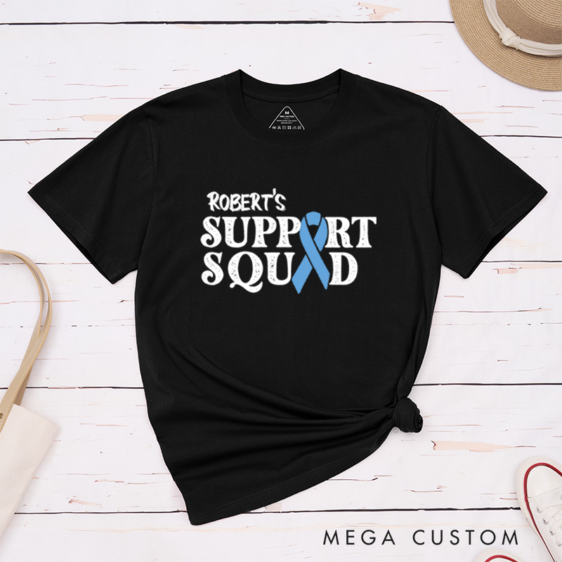 Personalized Colon Cancer Support Squad Cancer Awareness Fighter T-Shirt