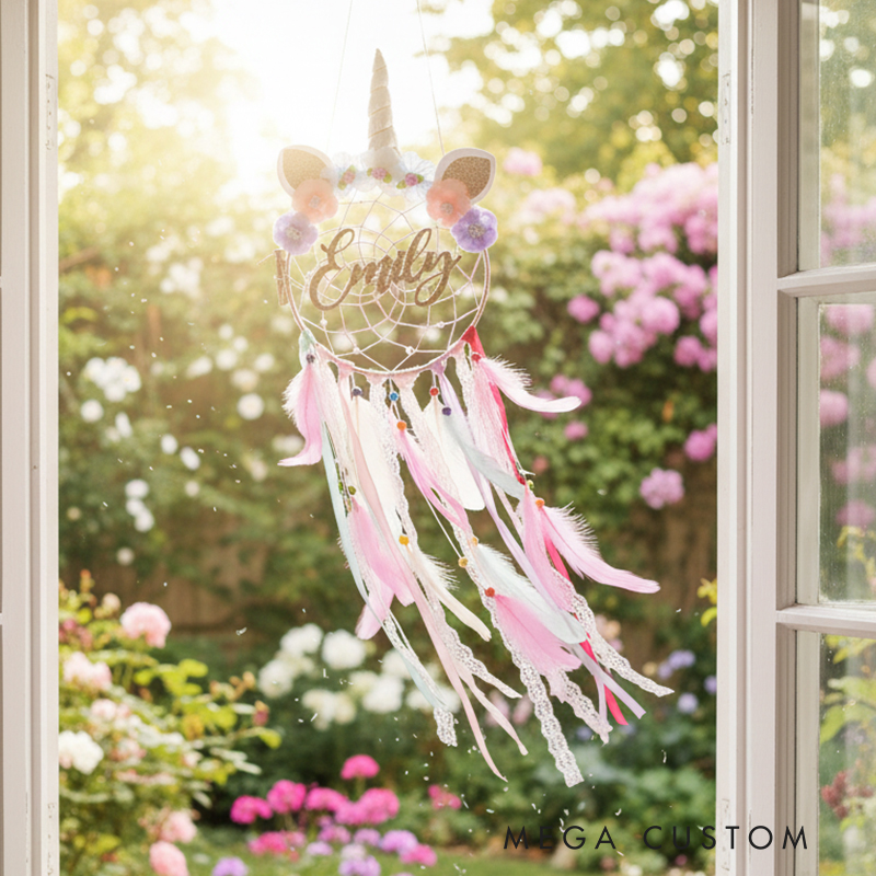 Personalized Dream Horse Dreamcatcher Custom Name Handmade Gift for Kids & Babies