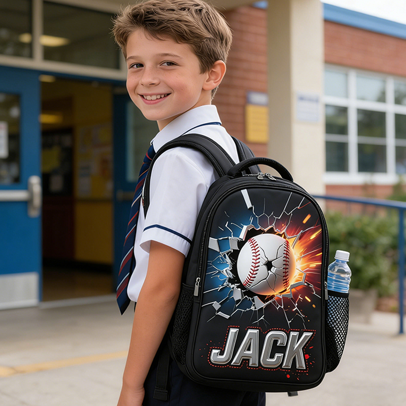 Personalized Baseball Explosion Backpack with Custom Name for Sports Fans  