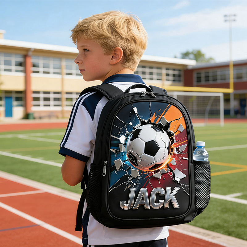 Personalized Soccer Explosion Backpack with Custom Name for Soccer Enthusiasts 