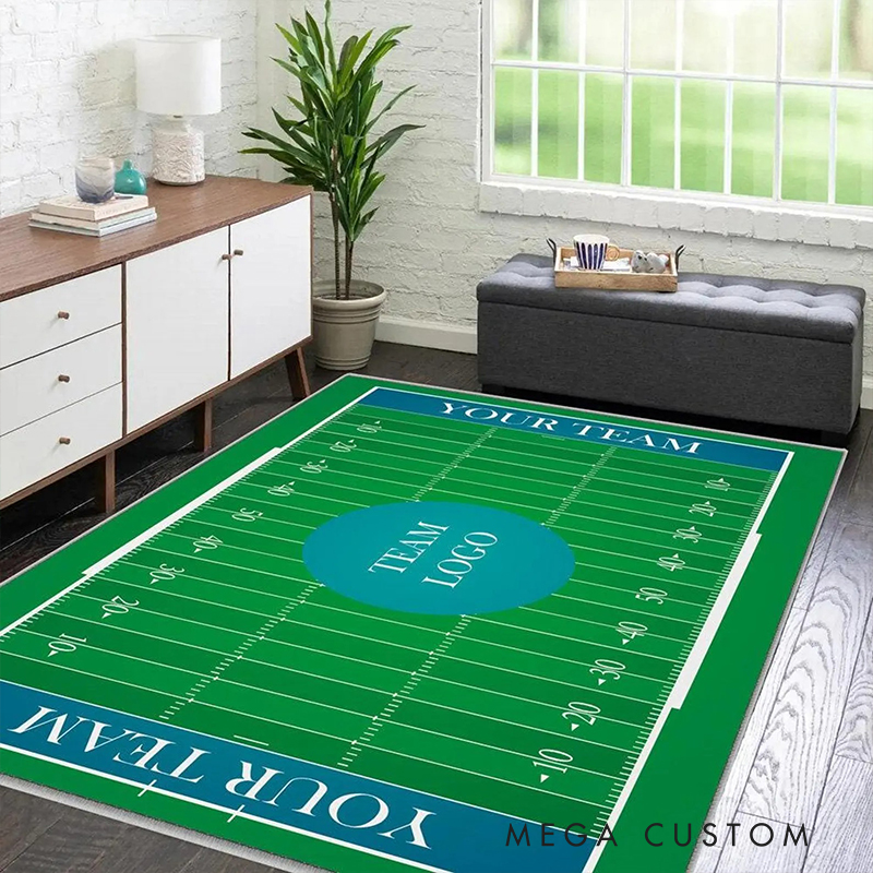 Personalized American Football Rink Rug Custom Team Logo or Name Fun Play Mat for Kids to Inspire Creativity and Active Play  Gift For American Football Lovers