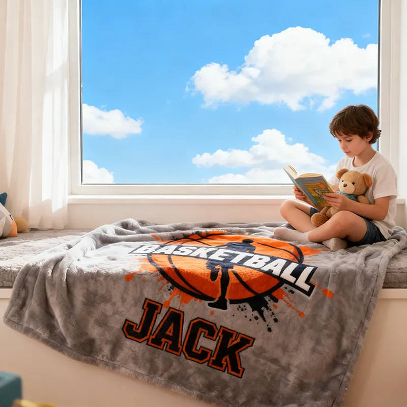 Personalized Basketball Lover's Blanket with Custom Name for Players and Fans
