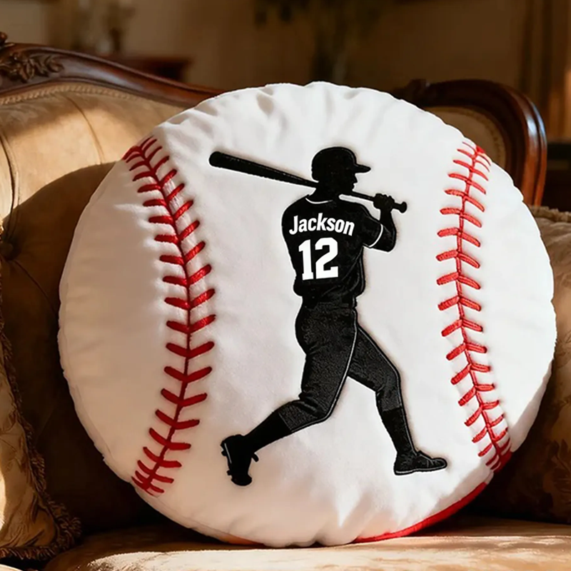 Personalized Baseball Pillow with Custom Name and Player Graphic Gift for kids or Teammates