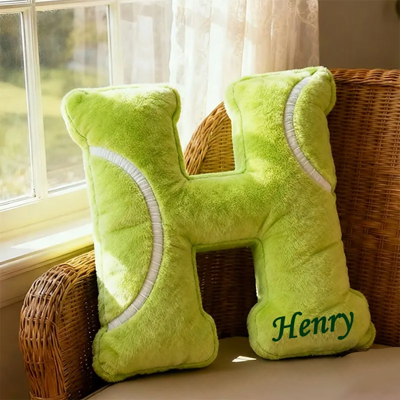 Personalized Graphic3DPrint Tennis Letter Pillow with Custom Name for Sports Lovers