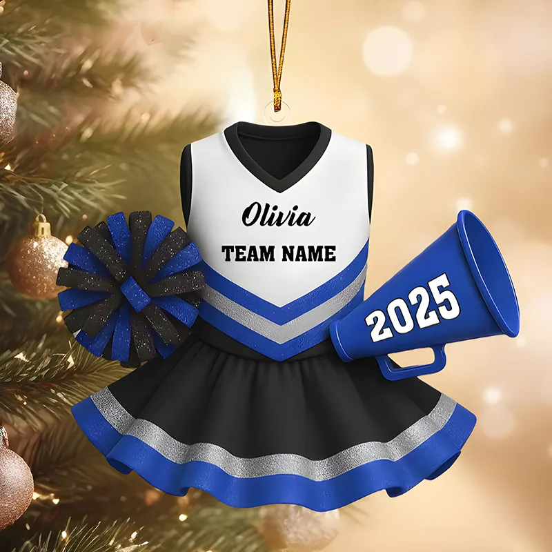 Personalized Cheerleading Christmas Ornament Custom Name, Team, and Year Christmas Decoration