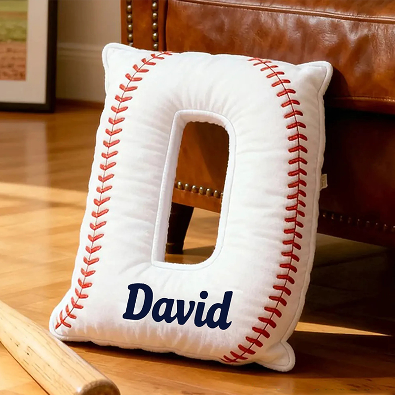 Personalized Baseball Letter Pillow with Custom Name for Sports Fans