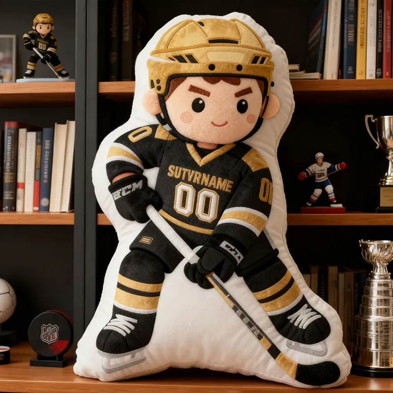 Personalized Ice Hockey Player Pillow with Custom Name and Number Perfect Gift for Hockey Enthusiasts