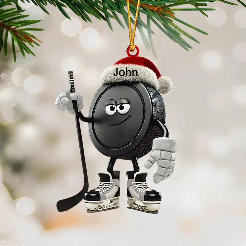 Personalized Hockey Ornaments to Celebrate the Holidays with Custom Name
