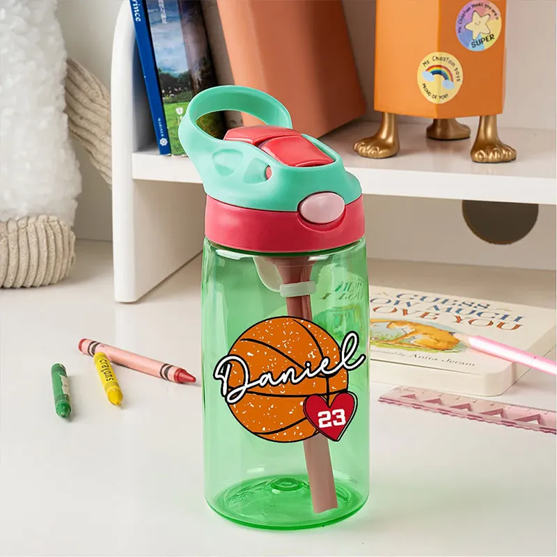 Personalized Kids' Sports Water Bottles with Custom Name and Fun Athletic Designs