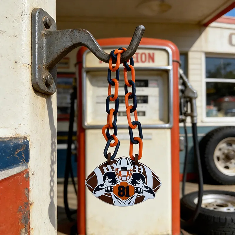 Personalized American Football Chain Necklace with Custom Number Pendant