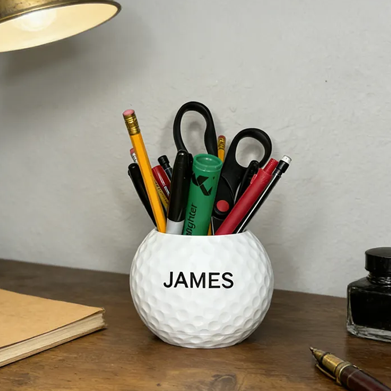 Personalized Golf Ball Pen Holder Featuring Your Custom Name Design