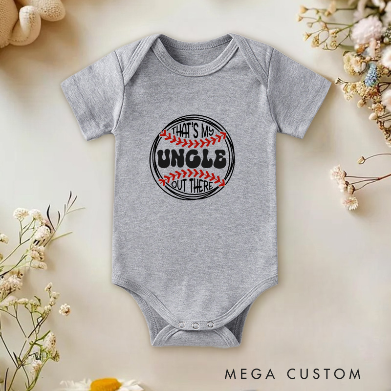 Personalized That's My Uncle Out There Celebrating Support for Sports-Loving Uncles Baby Onesie