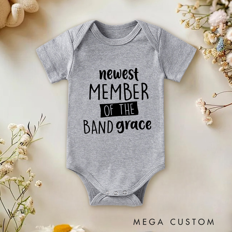 Personalized Newest Member of the Band Baby Onesie Baby Gift for New Mom