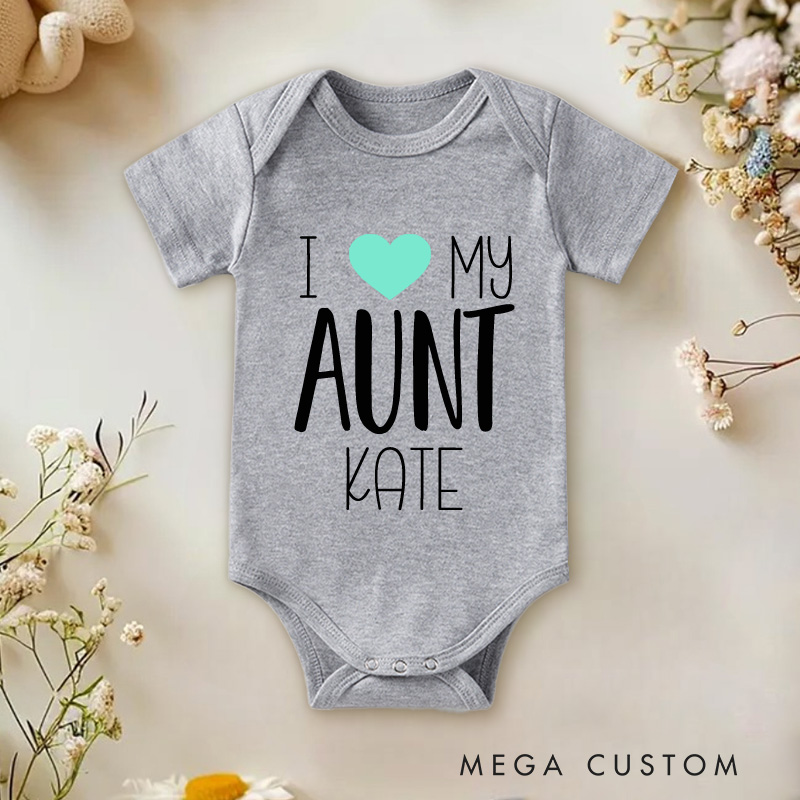 Personalized I love My Aunt Baby Onesie with Your Name Baby Shower Gift