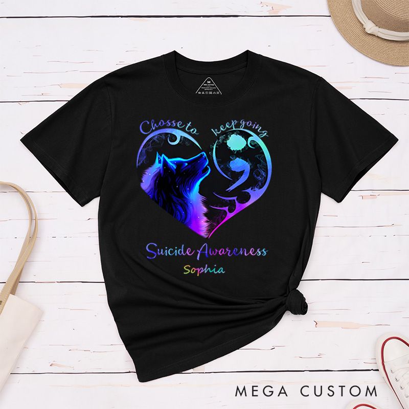 Personalized Choose to Keep Going T-shirt Suicide Awareness Gift