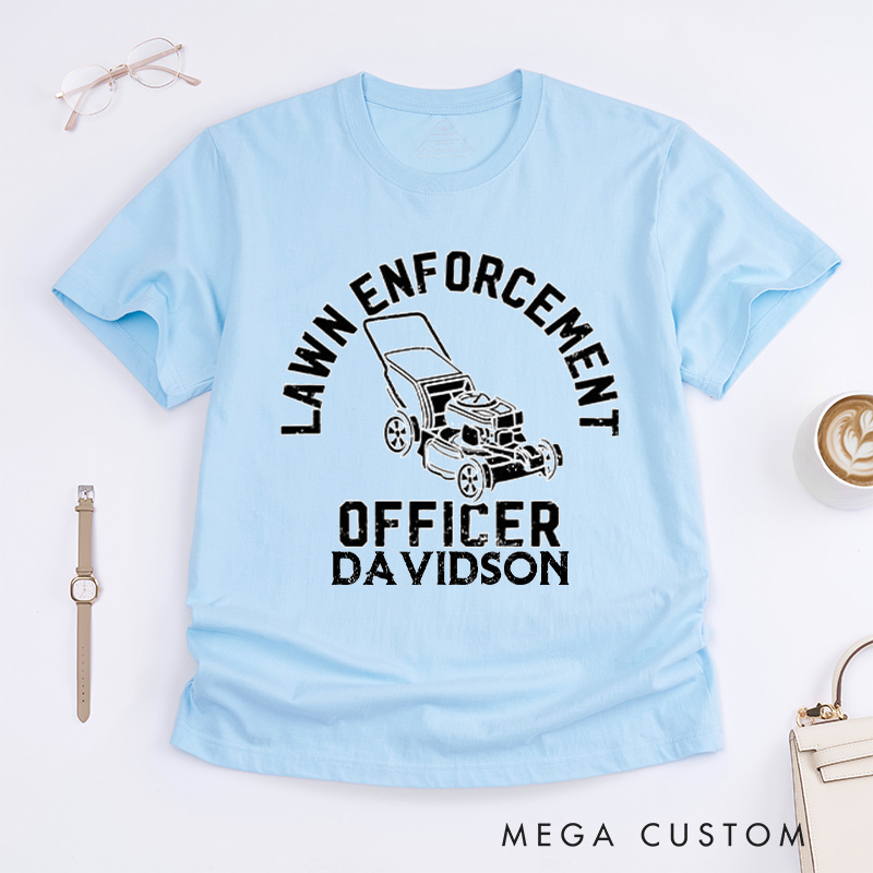 Personalized Lawn Enforcement Officer Classic T-Shirts Gardener Shirt Lawn Tee Aesthetic Shirt Gift for Garden Lovers