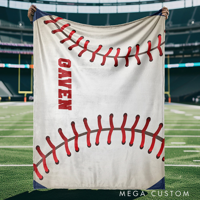 Personalized Game Day Blanket and Custom Name 
