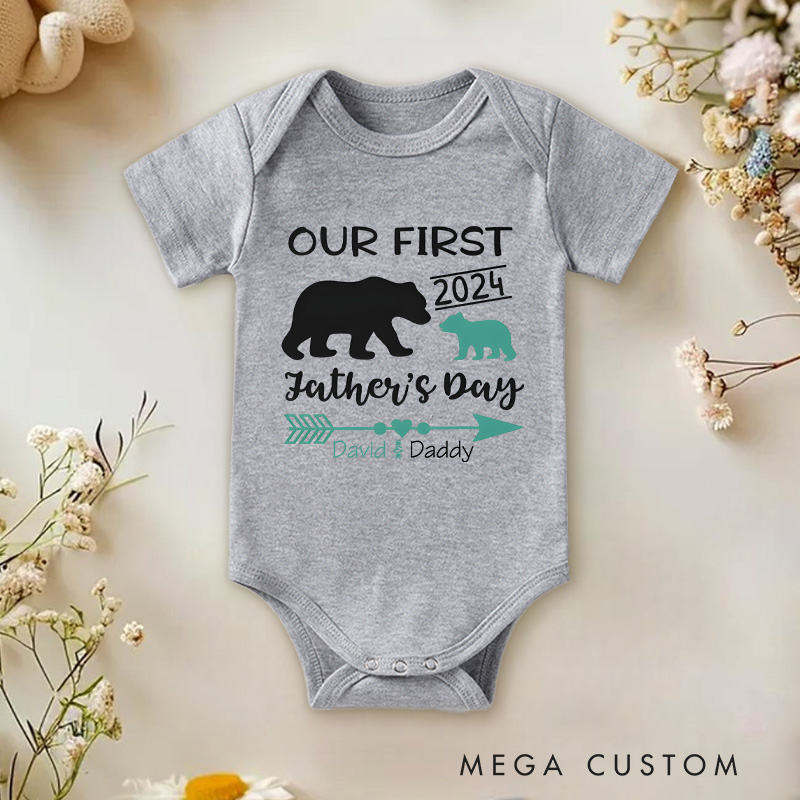 Personalized with Name and Year First Father's Day Gift from Baby