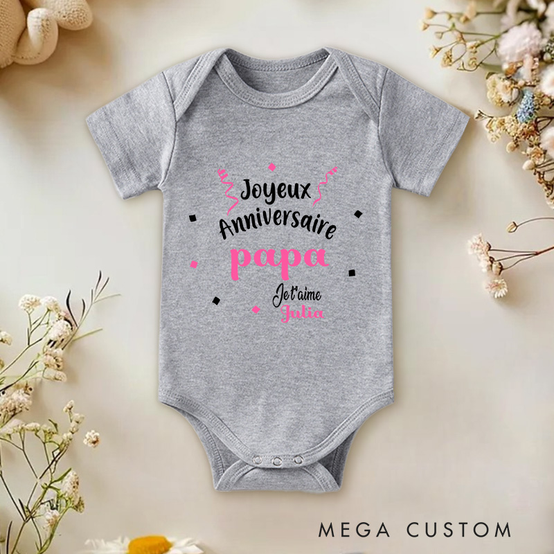 Personalized Personalization Happy Birthday Dad I Love You Baby Onesie New Baby Girl Boy Gift