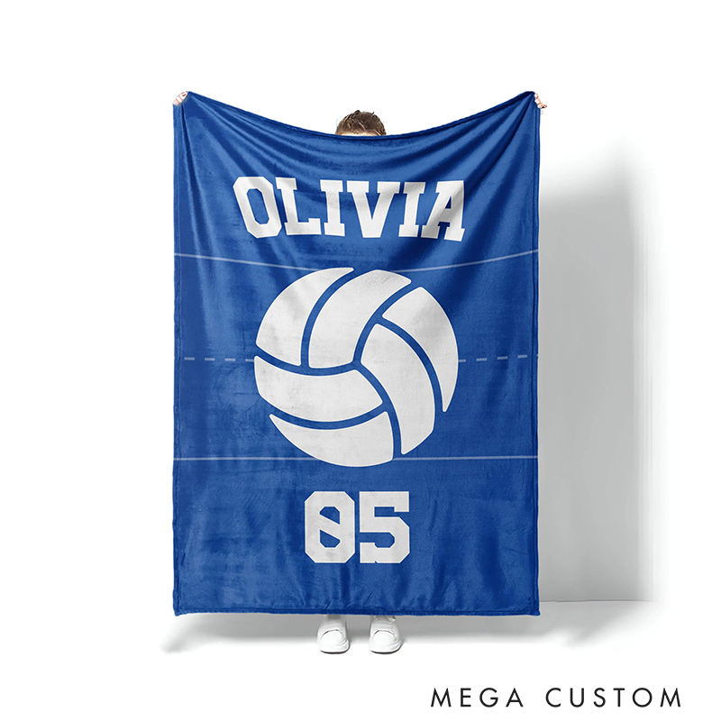  Personalized Athlete Blanket Customizable Name and Sport Graphic 