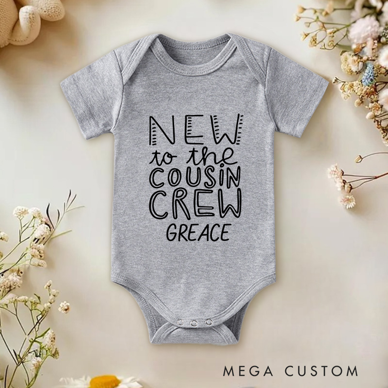 Personalized New To The Cousin Crew Baby Onesie Baby Shower Gift Cousin Announcement Gift