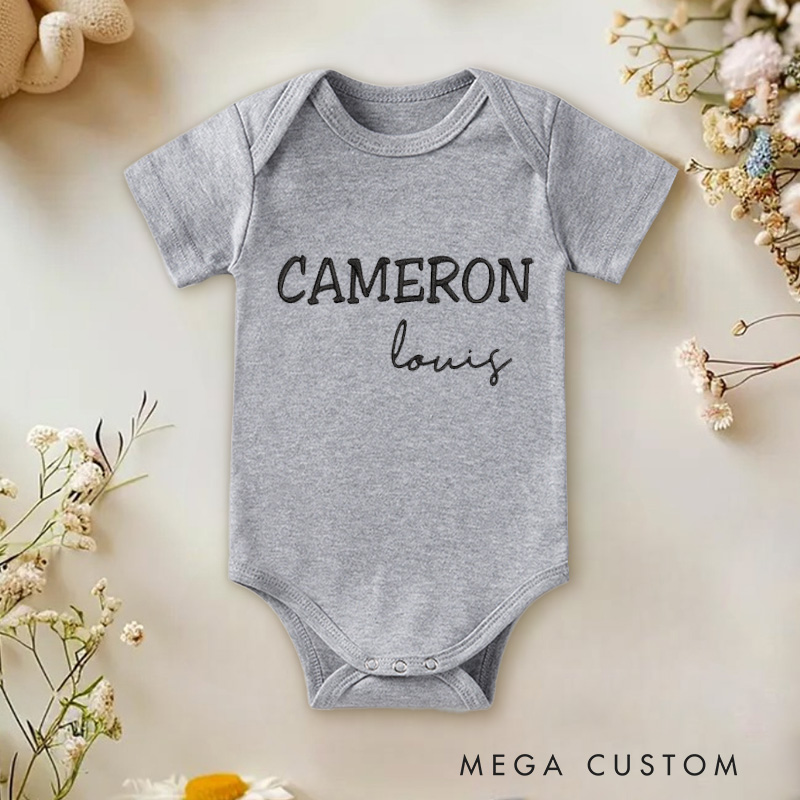 Personalized Embroidered Name Baby Onesie Gift for Babies Pregnancy Reveal Gift