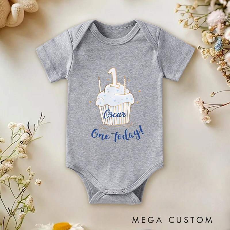 Personalized 1st First Birthday Baby Onesie Gift Onesie for Boy Cake Smash