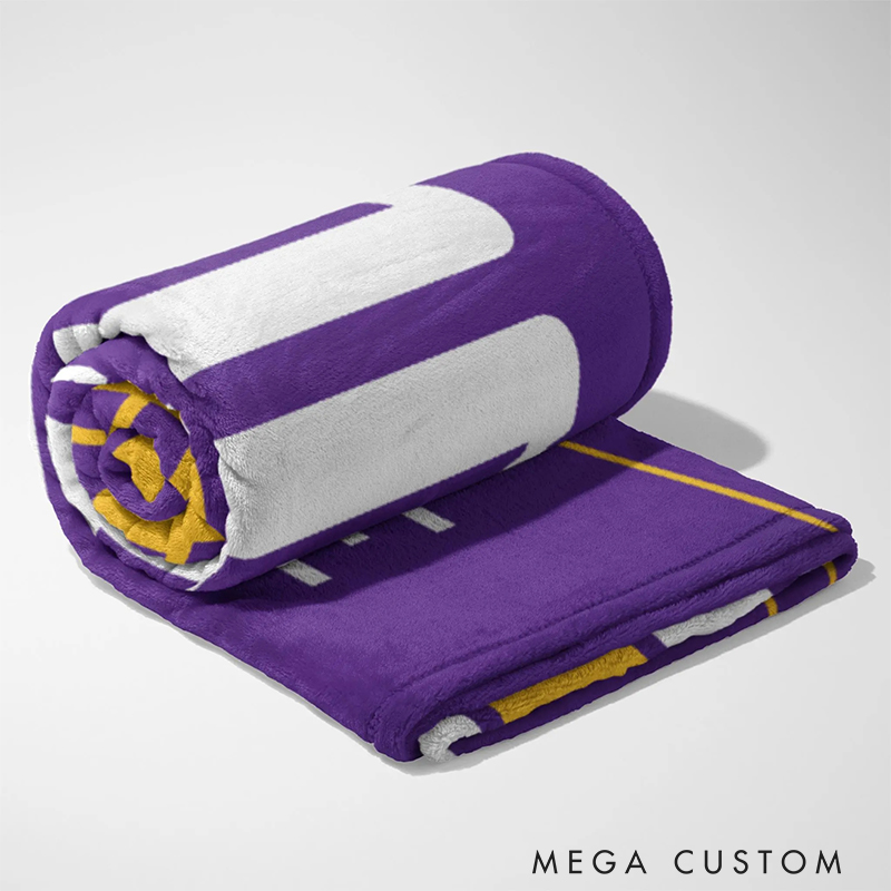 Personalized Football Helmet Blanket Custom Name and Team Design 