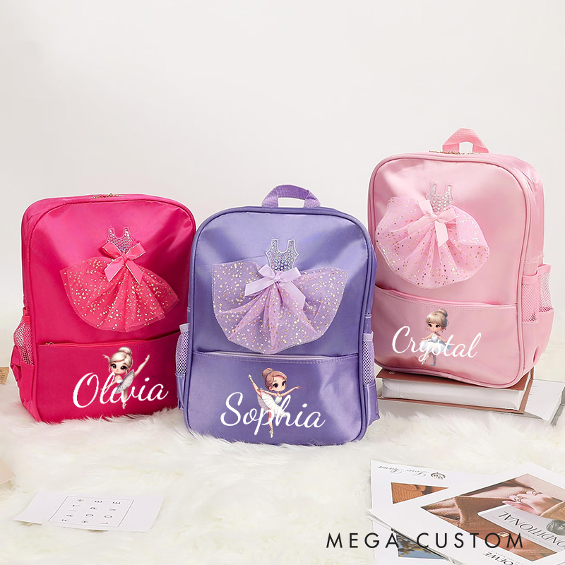 Personalized Cartoon Swan Lake Dance Bag for Girls Name Backpack Pink Ballet Dance Bag Gymnastic Cheer Girls Christmas Gifts Back To School Gifts