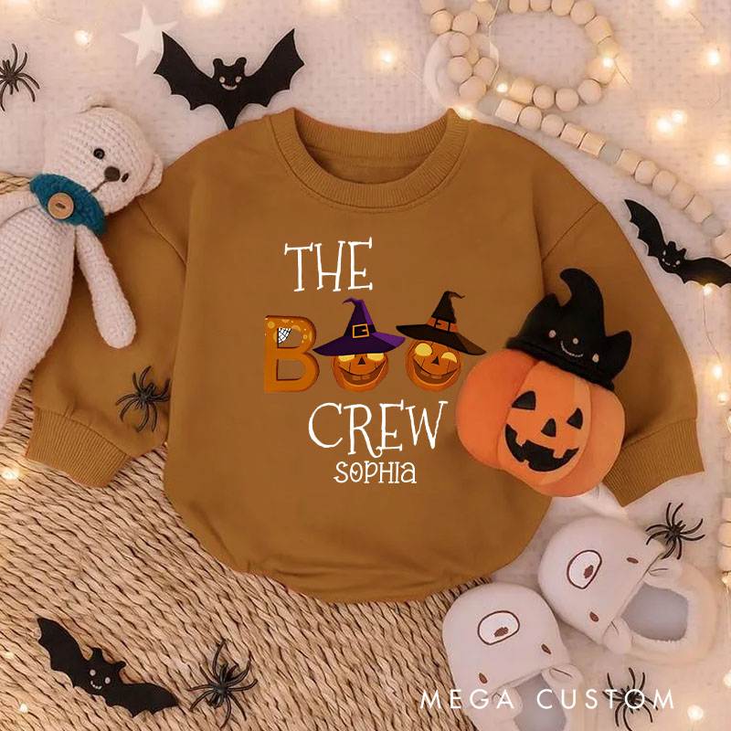 Personalized Halloween The Boo Crew Illustration Family Baby Bodysuit