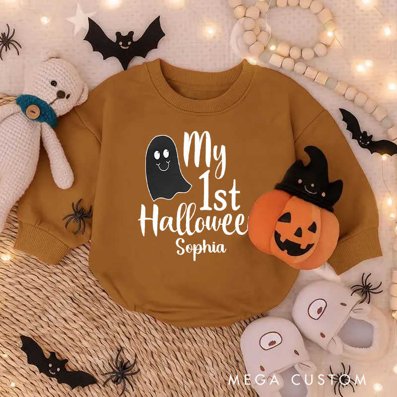 Personalized My 1st Halloween Cute Baby Ghost Baby Bodysuit