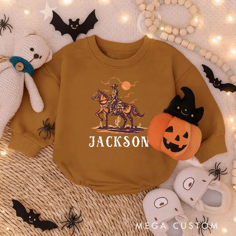 Personalized Cowboy Riding Horse Western Country Style Baby Bodysuit