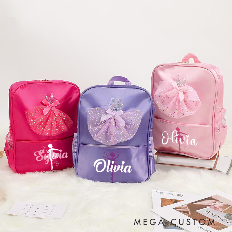 Personalized Ballet Silhouette Dance Bag for Girls Name Backpack Pink Ballet Dance Bag Gymnastic Cheer Girls Christmas Gifts Back To School Gifts