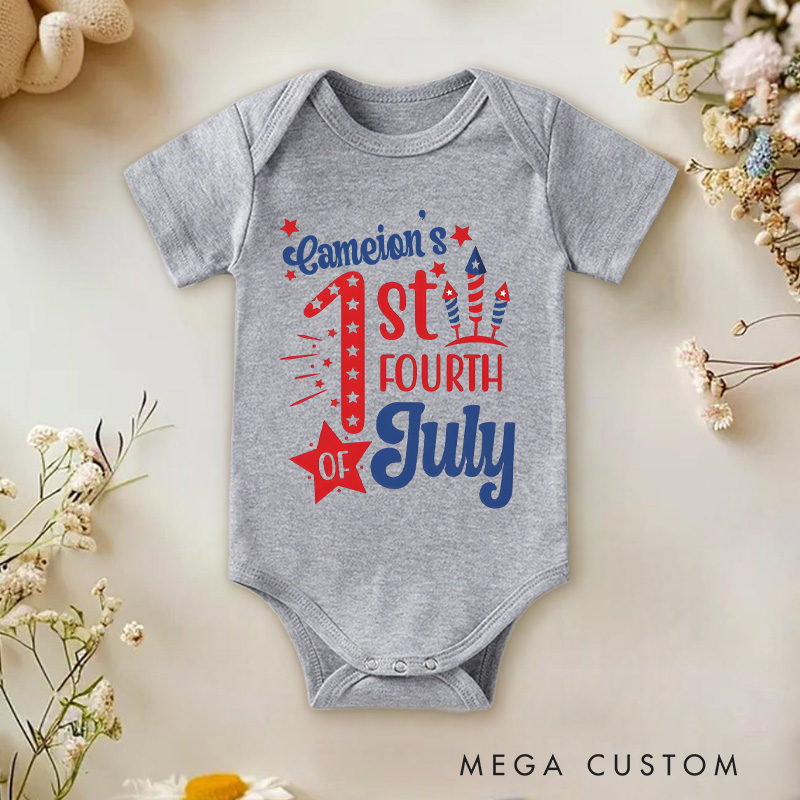 Personalized Name 1st Fourth of July Onesie Baby Onesie Baby Shower Gift