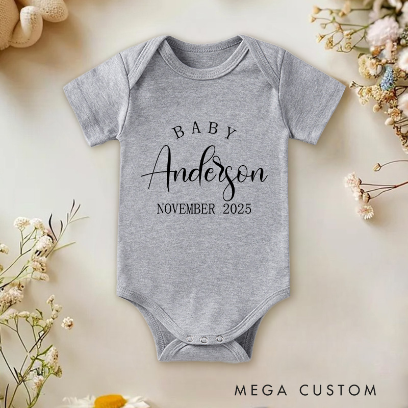 Personalized Pregnancy Announcement Infant Baby Onesie Gift for New Baby